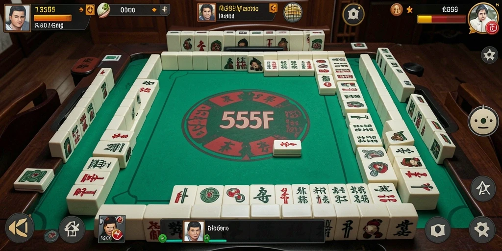 Tampilan gameplay Mahjong dalam 555F yang menantang dan seru.