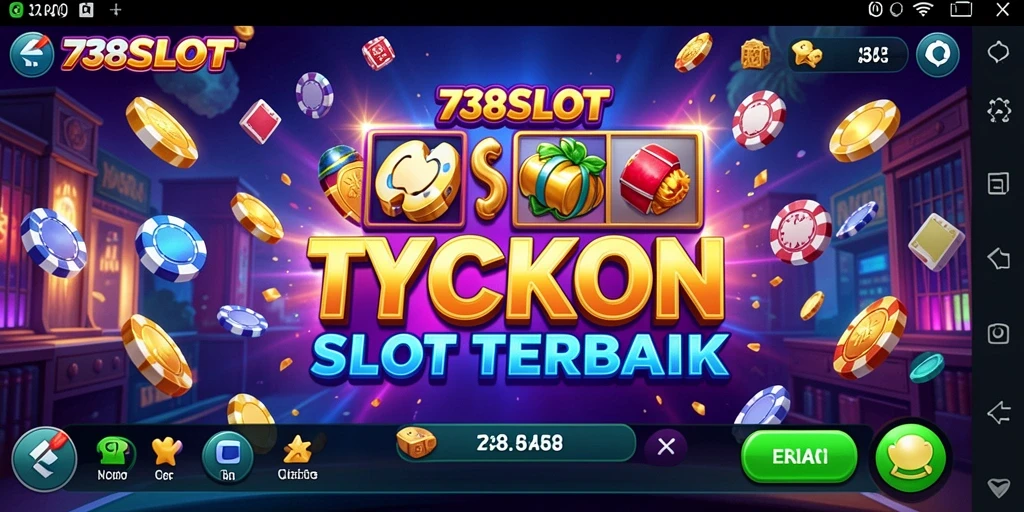 Tampilan gameplay menarik dalam 738SLOT dengan suasana kasino.