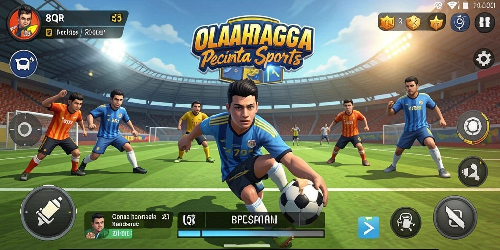Tangkapan layar gameplay 8QR menampilkan keseruan olahraga yang intens.