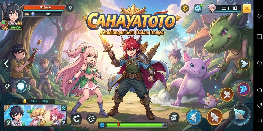 Tampilan gameplay seru dengan karakter anime yang menarik.