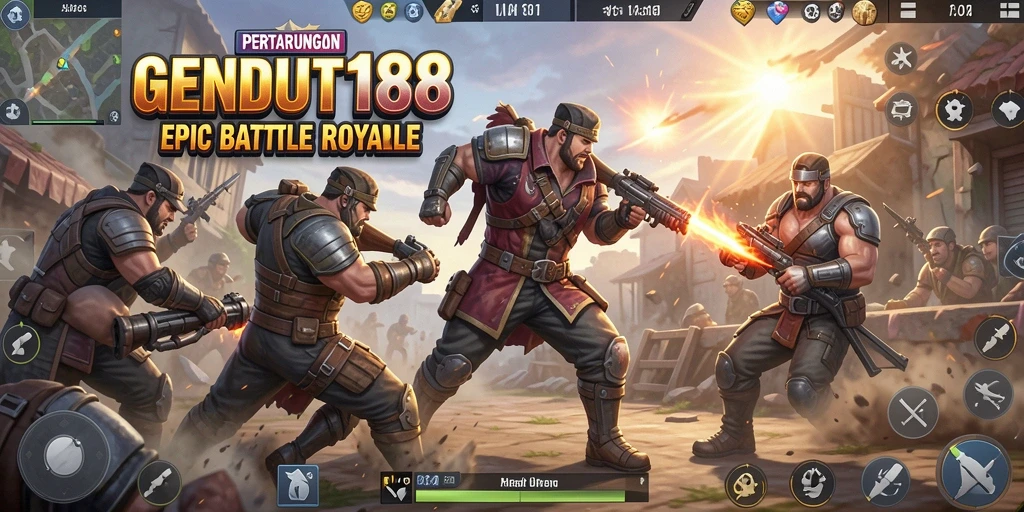 Tangkapan layar gameplay GENDUT188 yang menampilkan aksi pertempuran Battle Royale.