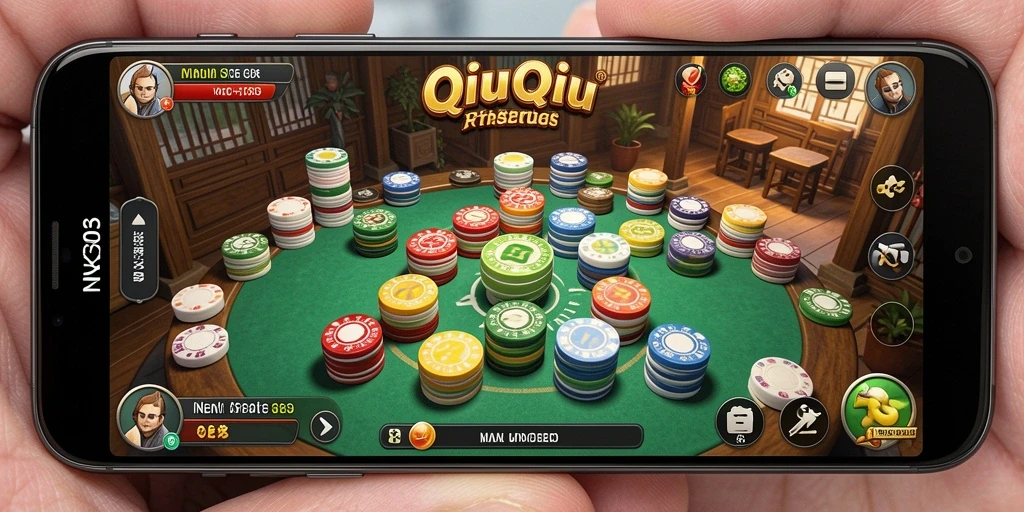 Tampilan screenshot menunjukkan gameplay seru dalam permainan QiuQiu NX303.