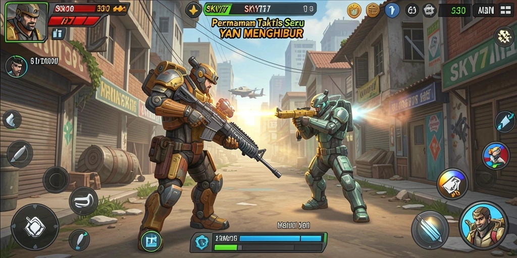 Screenshot gameplay menunjukkan aksi seru di dalam game TPS.
