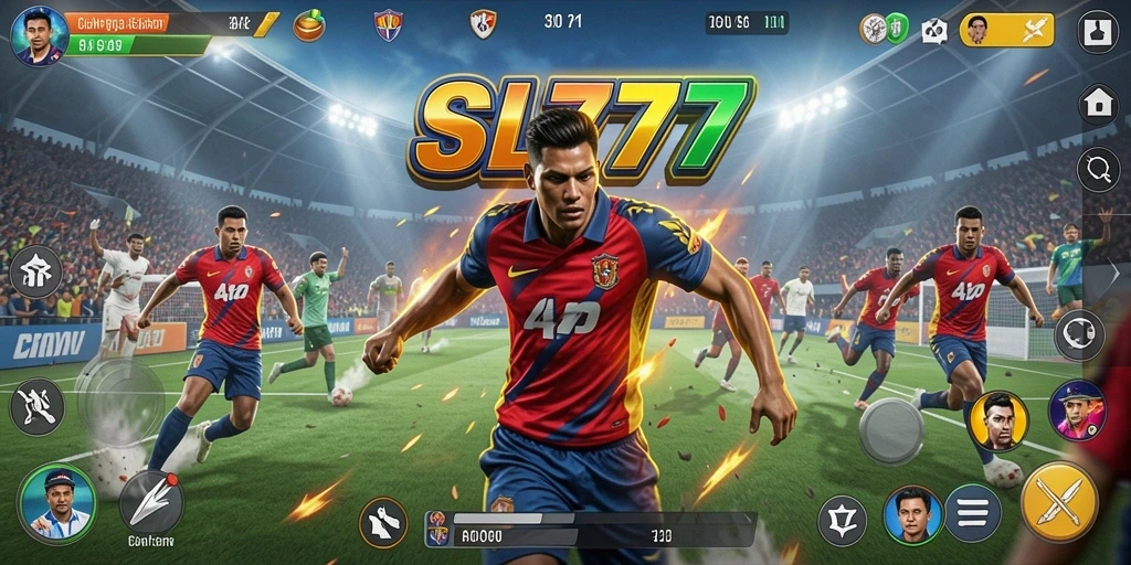 Screenshot gameplay SL777 yang menggambarkan pertandingan yang intens.
