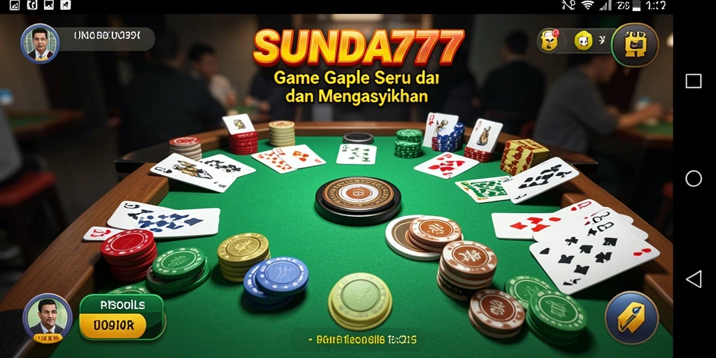 Tampilan screenshot SUNDA777 menunjukkan keseruan bermain Gaple secara online.