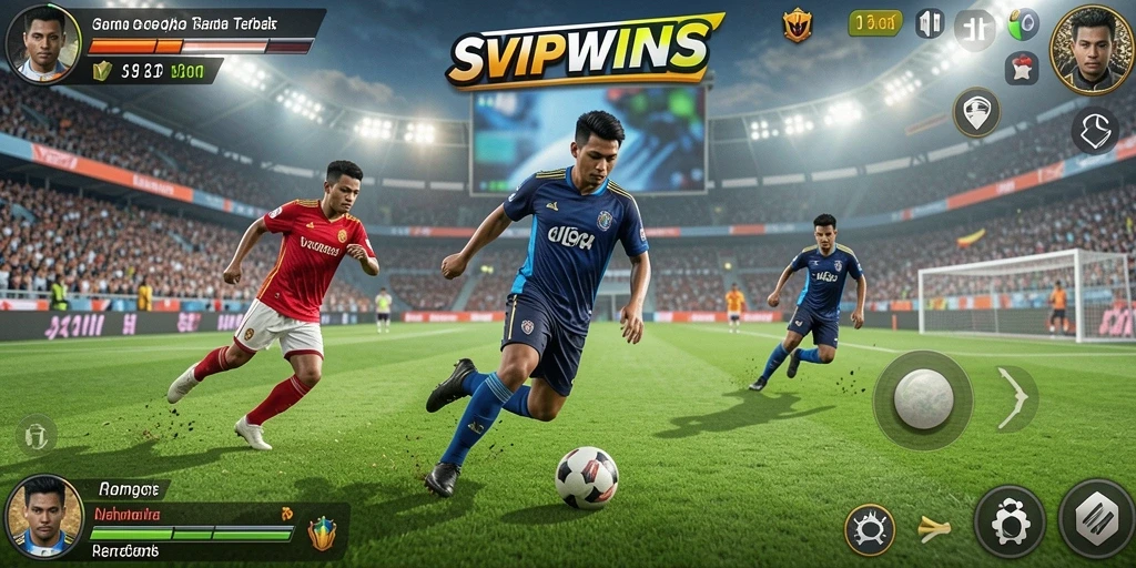 Tangkapan layar gameplay SVIPWINS yang menampilkan aksi olahraga menegangkan.