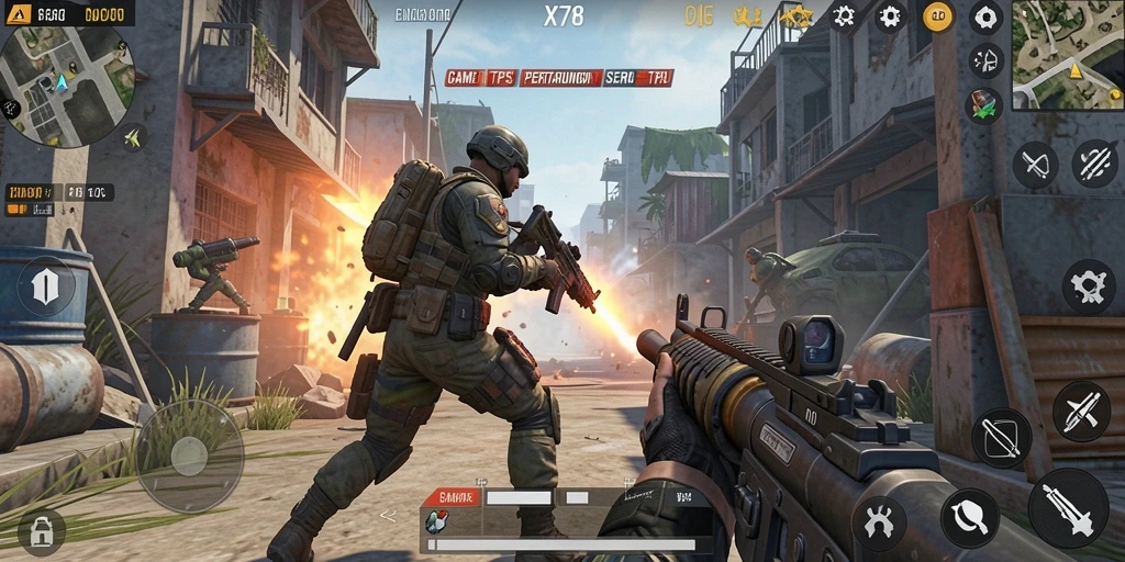 Tampilan grafis mengesankan dari gameplay X78 yang seru.